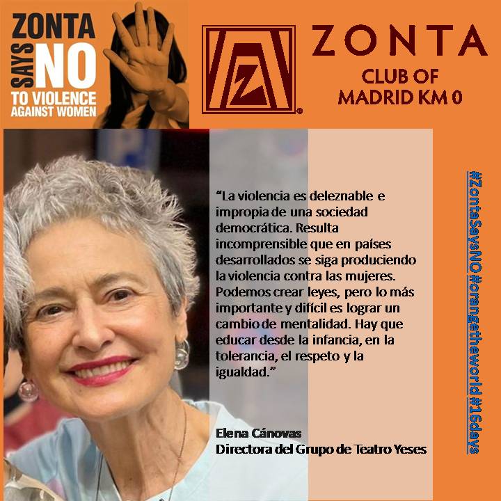 Testimonio de Elena Cánovas, directora del Grupo de Teatro Yeses: «La violencia es deleznable e impropia de una sociedad democrática... Hay que educar desde la infancia, en la tolerancia, el respeto y la igualdad»