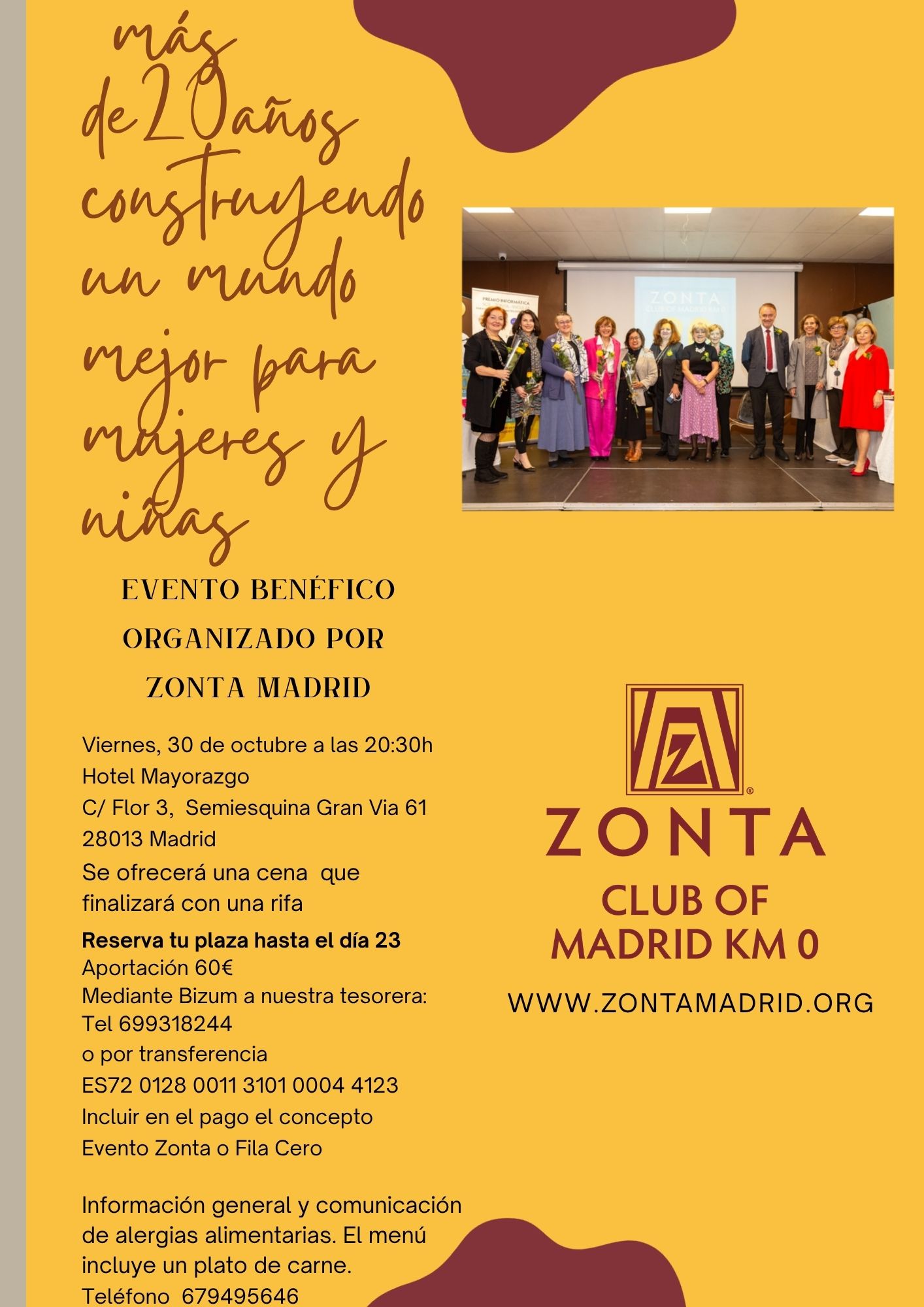 Cartel original del evento benéfico de Zonta Madrid Km 0