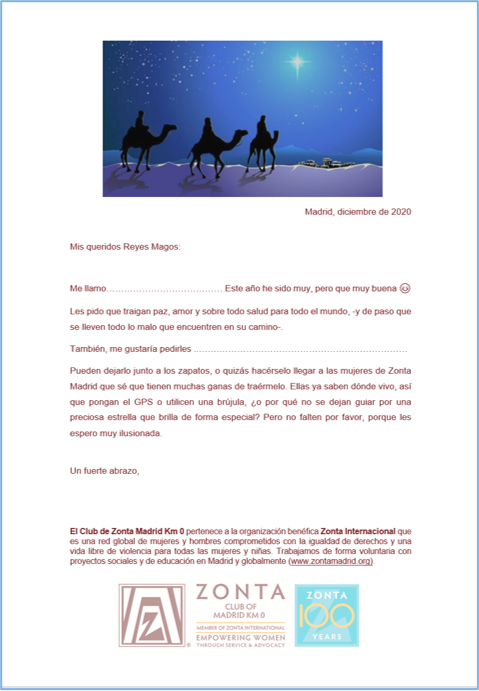 Voluntarias de Zonta Madrid preparando el proyecto «Carta a los Reyes Magos»